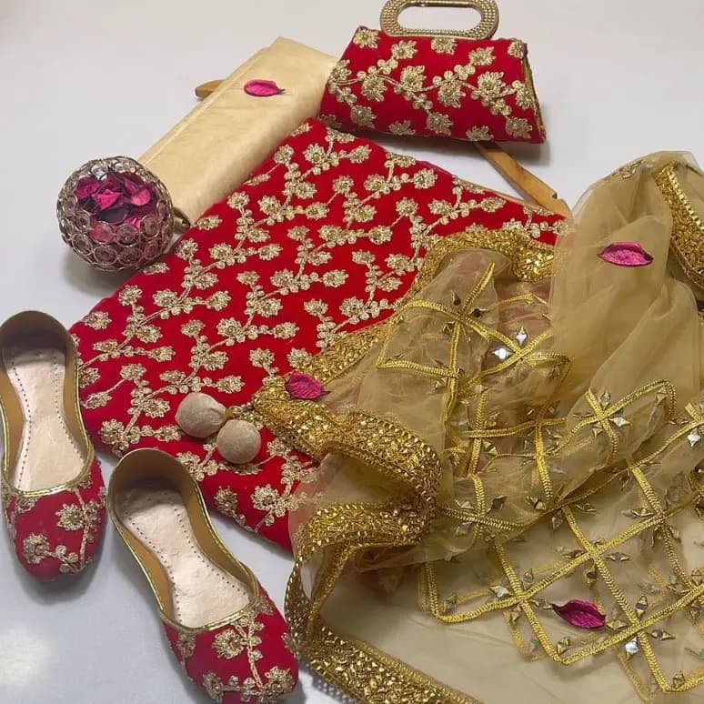 5 Pcs Fancy Collection Suit Crinkle Chiffon