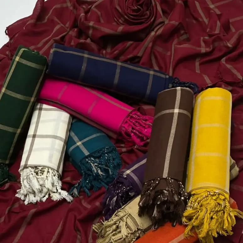 Wool Self Check Shawl