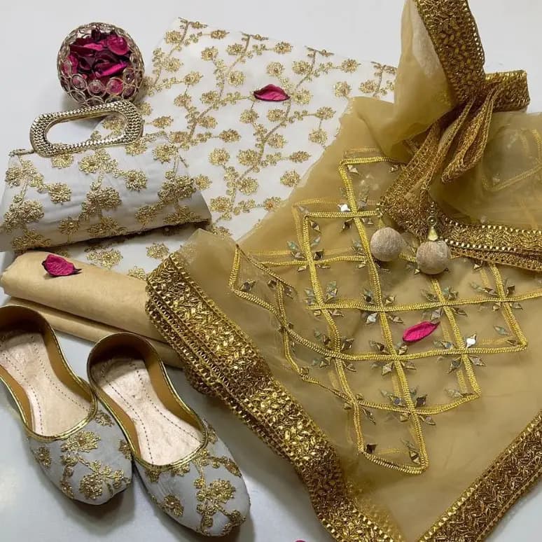 5 Pcs Fancy Collection Suit Crinkle Chiffon