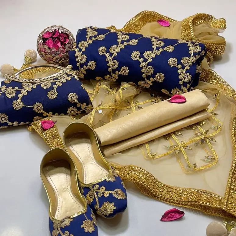 5 Pcs Fancy Collection Suit Crinkle Chiffon