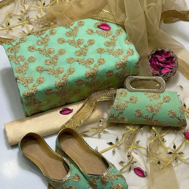 5 Pcs Fancy Collection Suit Crinkle Chiffon