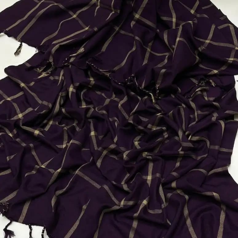 Wool Self Check Shawl