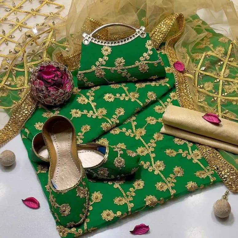 5 Pcs Fancy Collection Suit Crinkle Chiffon