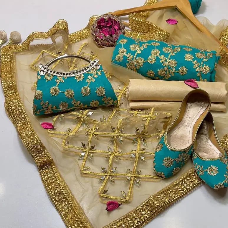 5 Pcs Fancy Collection Suit Crinkle Chiffon